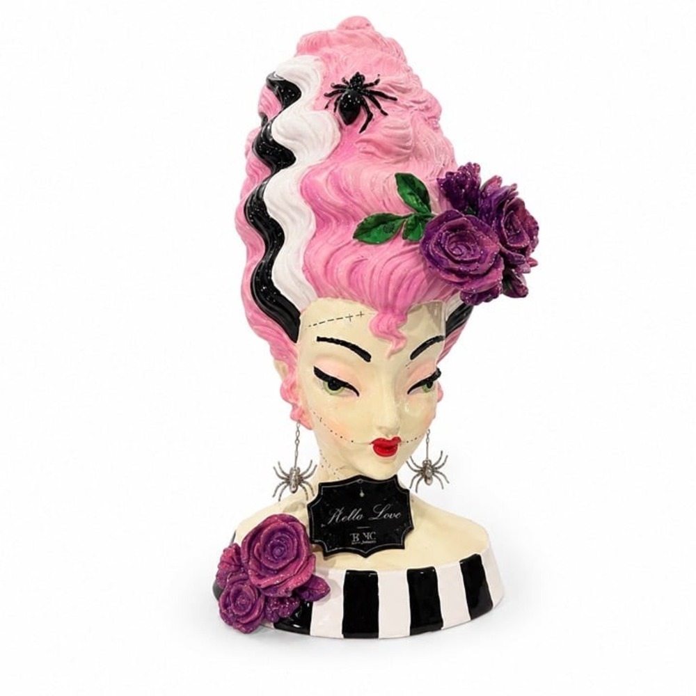 Bella Lux Bride of Frankenstein Bust Halloween Decor Gothic Statue Viral